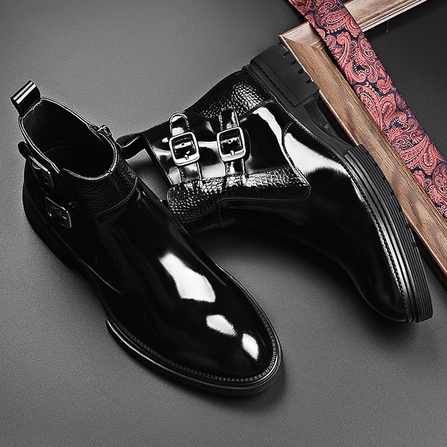 【⭐︎】herlipto Double Belt Ankle Boots Amazon.com: Rui Landed Ankle Boot for Men High Top Boot Slip